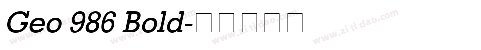 Geo 986 Bold字体转换